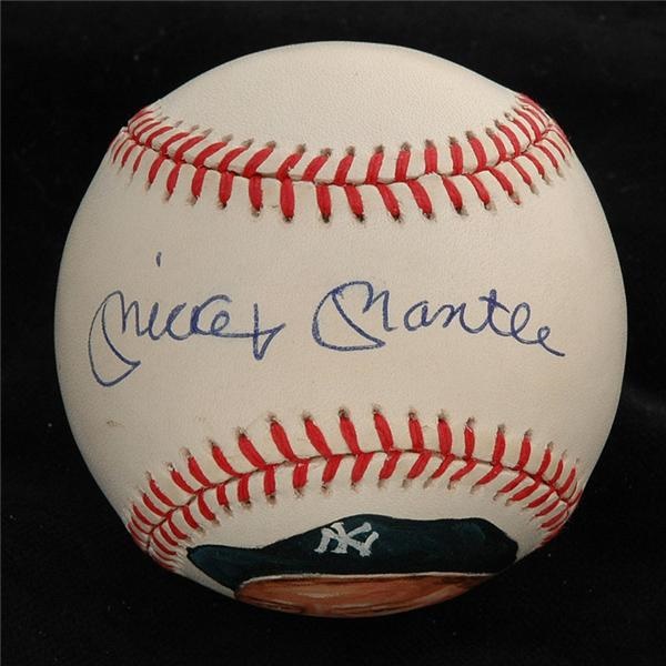Mickey Mantle Single Signed Photo Ball