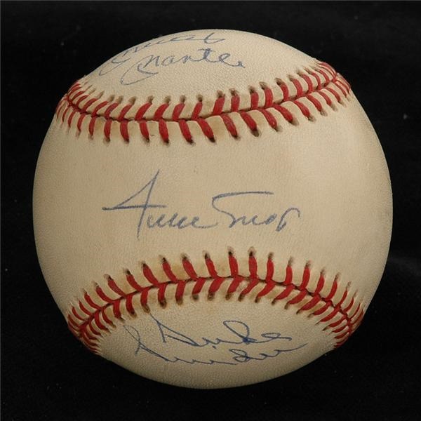 Autographs - Willie, Mickey & the Duke Signed Baseball