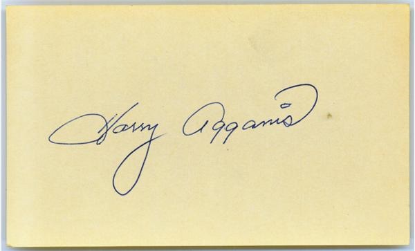 Autographs - Harry Agganis Signed Index Card