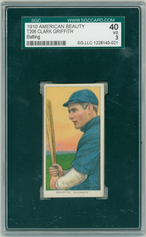 T206 Clark Griffith batting SGC 40 VG 3