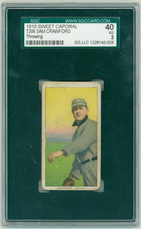 Vintage Cards - T206 Sam Crawford throwing SGC 40 VG 3
