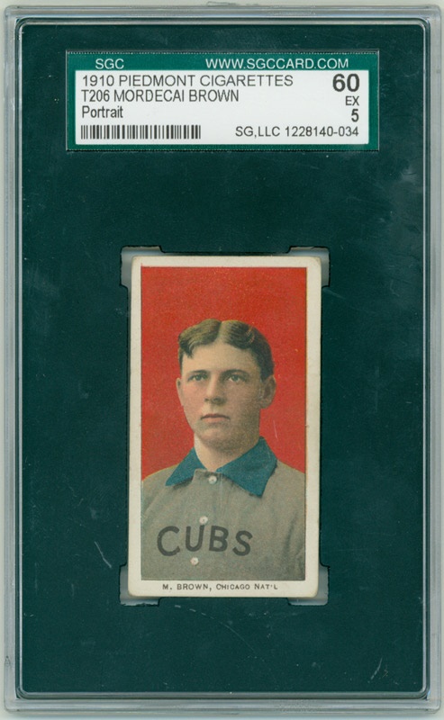 - T206 Mordecai Brown Portrait SGC 60 EX 5