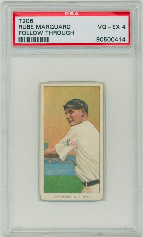 T206 Rube Marquard Follow Through  PSA VG-EX 4