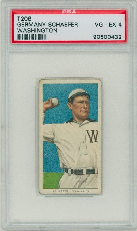 Vintage Cards - T206 Germany Schaefer Washington  PSA VG-EX 4