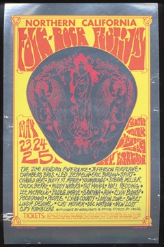 - Jimi Hendrix Folk Rock Festival Handbill (5.5x8.5")