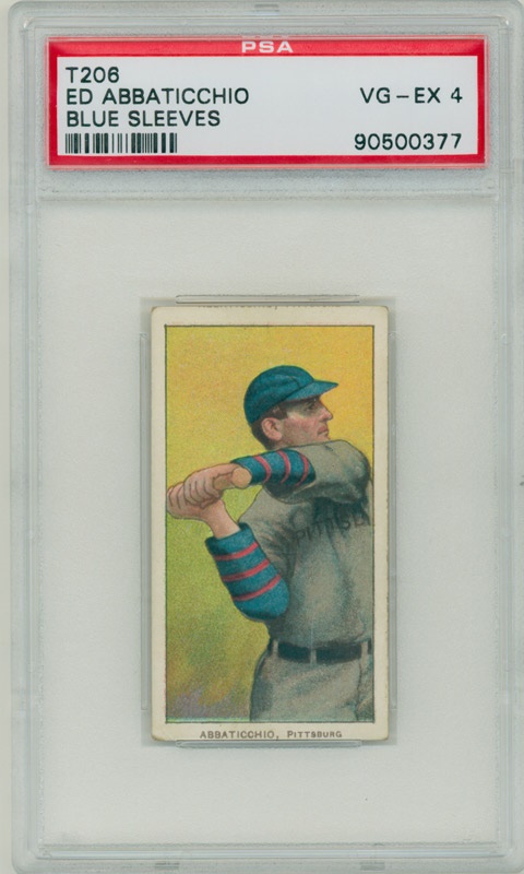 T206 Ed Abbaticchio Blue Sleeves PSA VG-EX 4