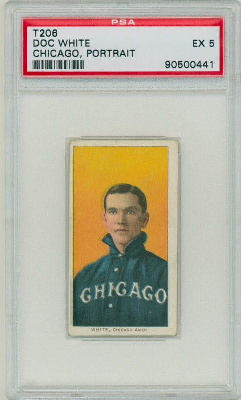 - T206 Doc White Chicago, Portrait PSA EX-5