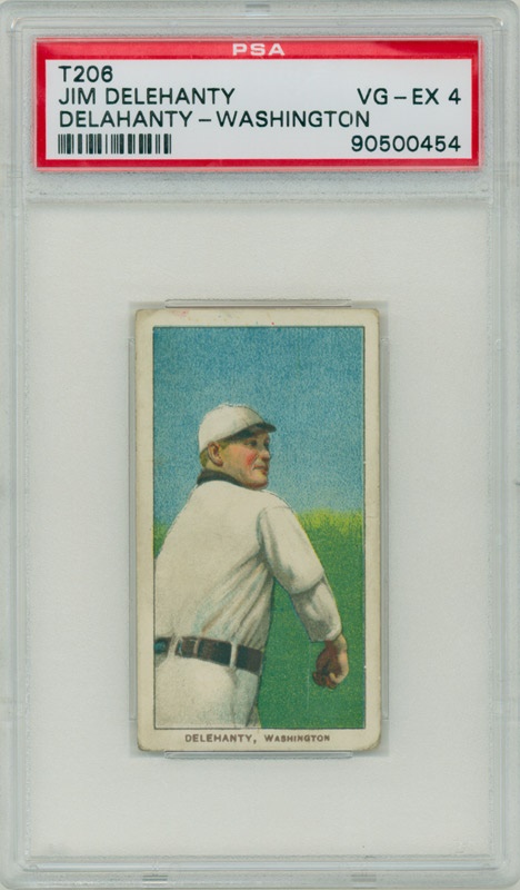 Vintage Cards - T206 Jim Delehanty Delahanty-Washington  PSA VG-EX 4