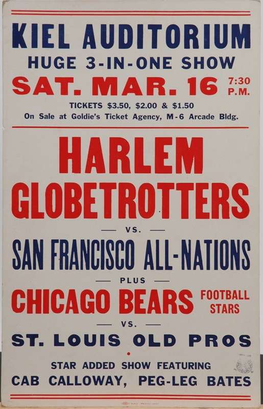 - Harlem Globetrotter Kiel Auditorium Broadside