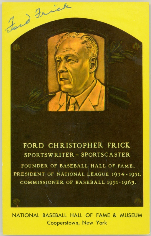 - Ford Frick HOF Signed Postcard