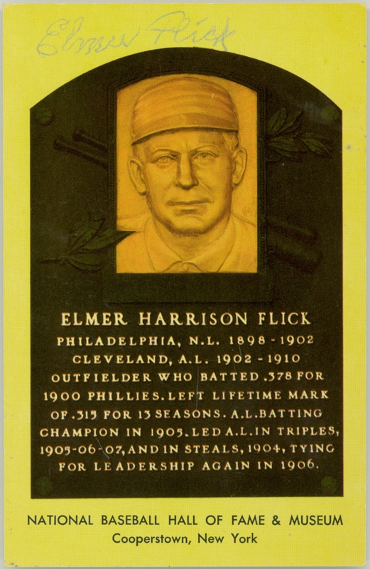 - Elmer Flick HOF Signed Postcard