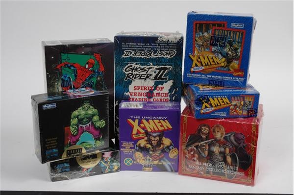 Rock And Pop Culture - Unopened Comic Card Box Collection (8) featuring X-Men