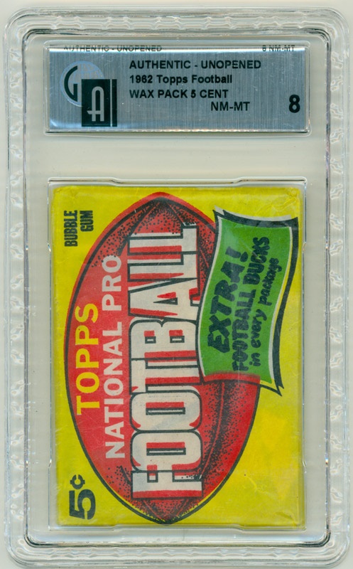 1962 Topps Football 5-Cent Wax Pack GAI 8
