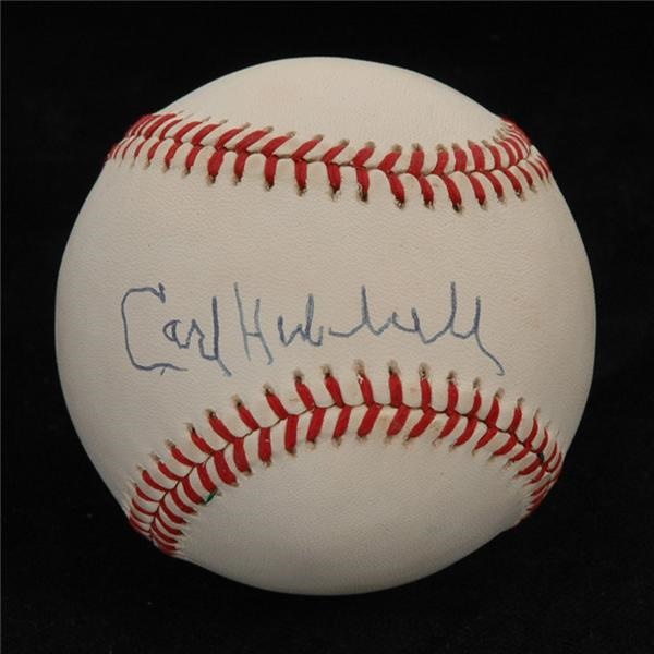 Carl Hubbell Single Signed Baseball