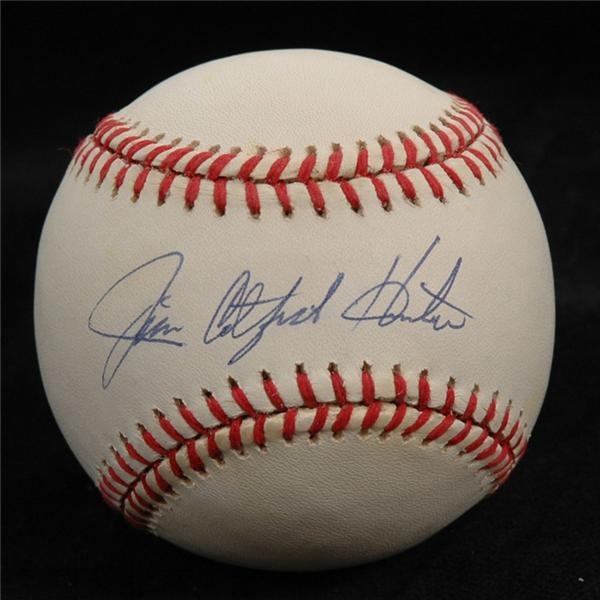 - Catfish Hunter Single Signed Baseball