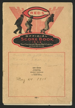 Pete Rose & Cincinnati Reds - 1935 First Night Baseball Game Program