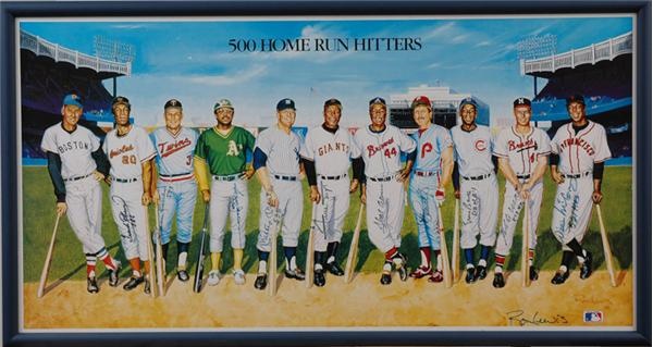500 HR Hitters Signed Poster