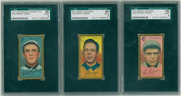 Vintage Cards - Collection of (3) T205 Cards all Graded SGC 50 VG-EX 4