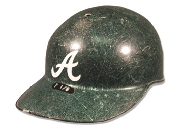 Game Used Baseball Jerseys and Equipment - 1970 Atlanta Braves Game Worn Batting Helmet