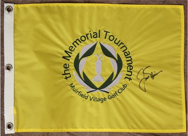 Sports Autographs - Jack Nicklaus Autographed Memorial Tournament Pin Flag