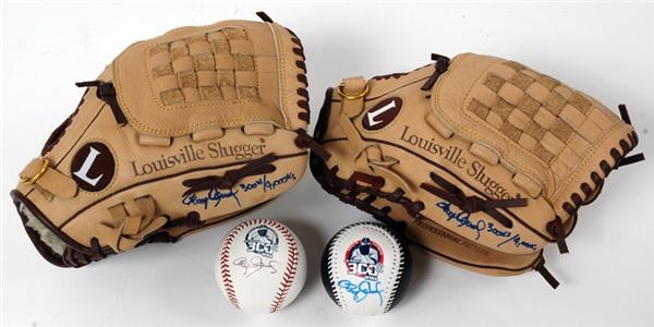 Sports Autographs - Roger Clemens 300 Win Signed Gloves (2) And Baseballs (2)