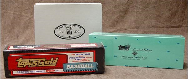 Cards - Topps Gold/Limited Edition (1992,2000,2001) Factory Sets (3)