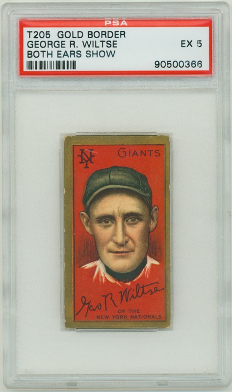 Cards - T205 George R. Wiltse Both Ears Show PSA 5  - EX