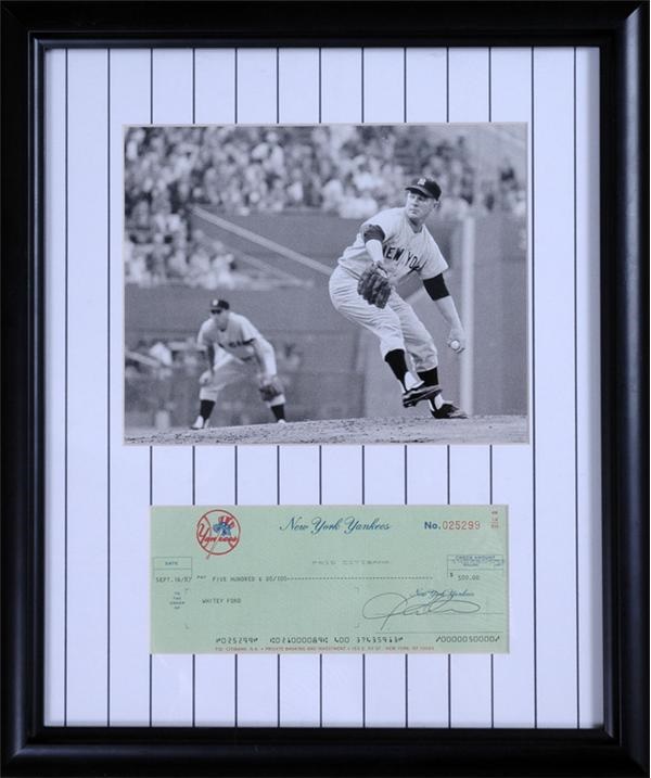 Sports Autographs - 1987 Whitey Ford Yankees Payroll Check