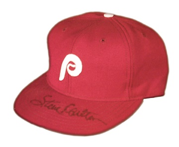 Circa 1980 Steve Carlton Game Worn Cap