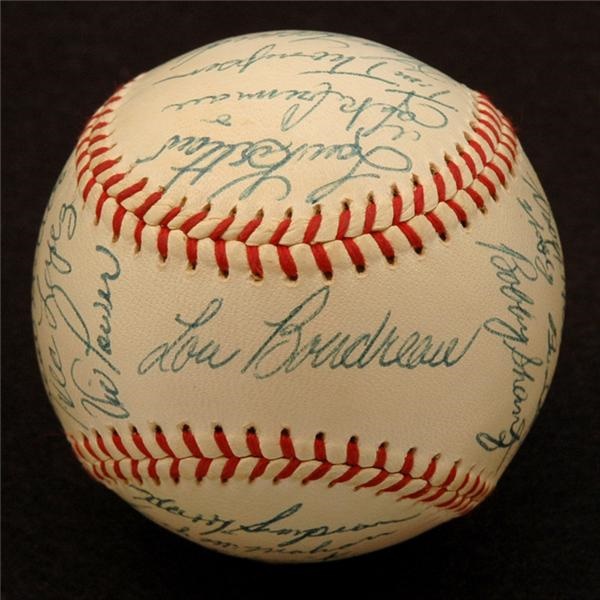 - 1956 Kansas City Athletics Team Signed Baseball w/ Power/Shantz/Boudreau