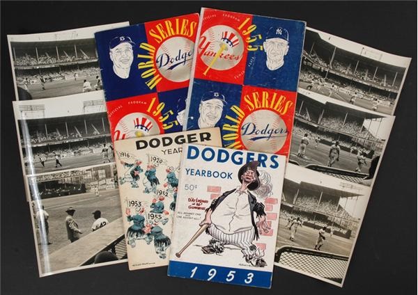 - Collection Of Four Brooklyn Dodger Publications And Seven Original Photographs