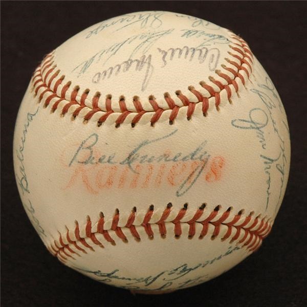 1955 PCL Seattle Rainiers Team Signed Baseball w/ Fred Hutchinson
