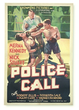 - 1930's Police Call Boxing Movie Poster