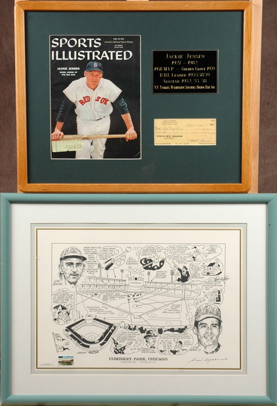 Baseball Autograph Collection (6) featuring Jackie Jensen Personal Check