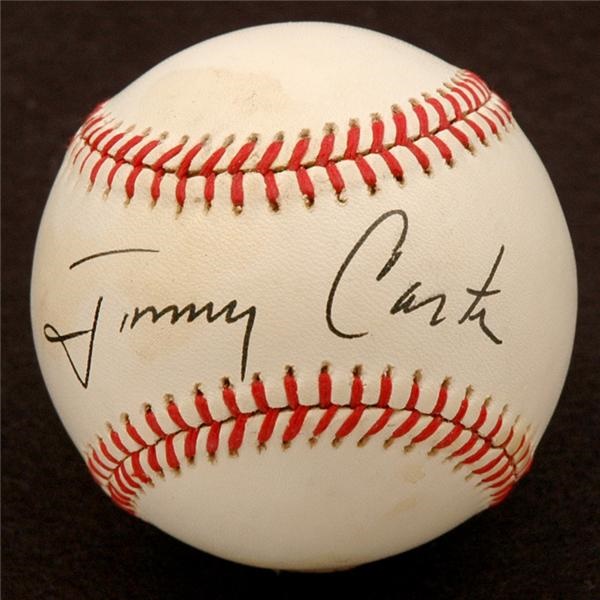 Sports Autographs - President Jimmy Carter Single Signed Baseball