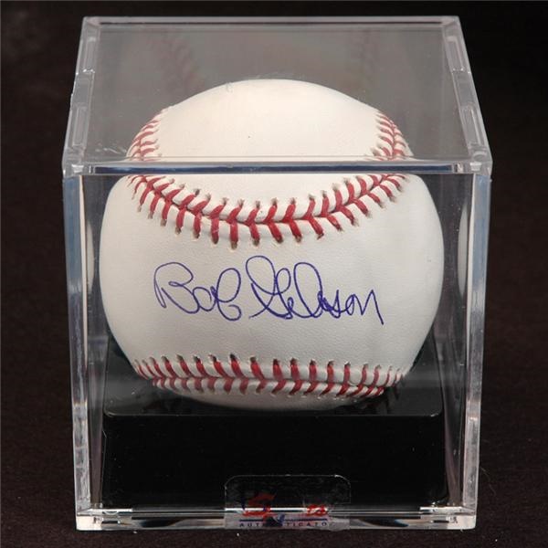 Sports Autographs - Bob Gibson Single Signed Baseball PSA 9.5