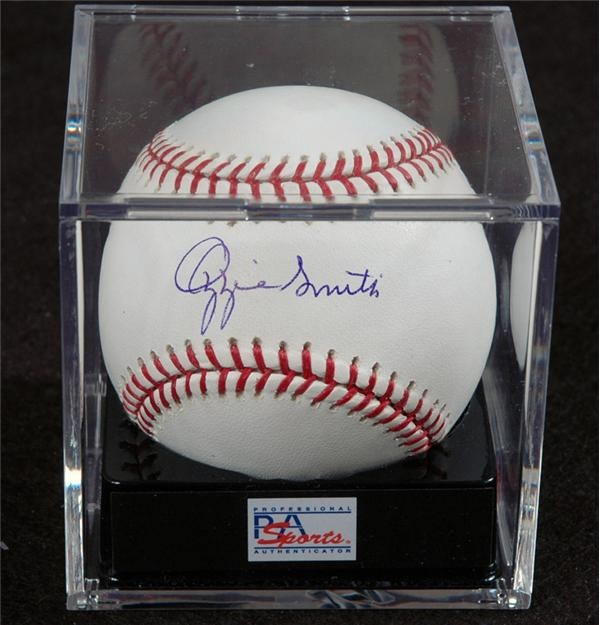 Sports Autographs - Ozzie Smith Single Signed Baseball PSA 10