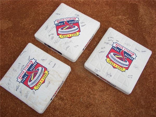 Tools Of The Trade - Signed Bases from the Last Ever  Regular Season Game at Busch Stadium