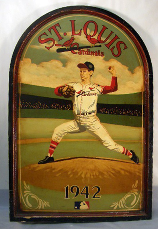 Stadium Artifacts - Artwork Of A St. Louis Pitcher In 1942