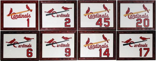 Home Field Advantage - Framed Cardinals Retired Uniform Numbers