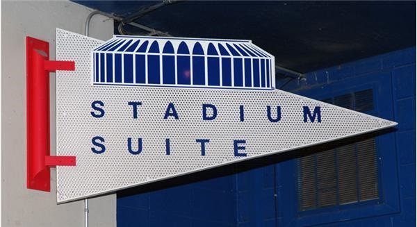 Members Only - Stadium Suite Sign from  Outside Stadium Club