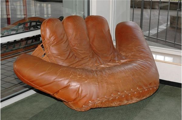 Oversized Baseball Glove Chair From, Leather Baseball Glove Chair