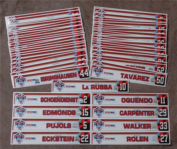 Tools Of The Trade - Cardinals Player Locker Tags from Busch  Stadium Opening Weekend 2005