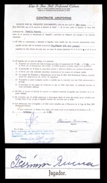 - 1952-53 Fermin Guerra Marianao Tigers Contract