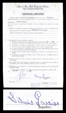 Cuban Baseball - 1952-53 Silvio Garcia Marianao Tigers Contract