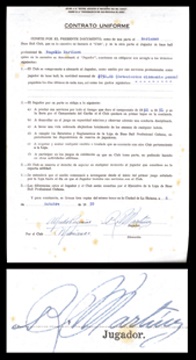 Cuban Baseball - 1950-51 Limonare Martinez Marianao Tigers Contract