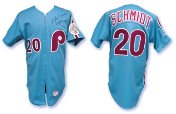 - 1984 Mike Schmidt 400 Home Run Game Worn Jersey