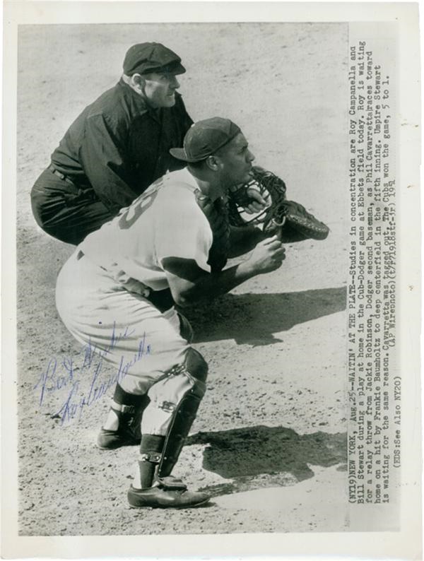 Dodgers - Roy Campanella Signed Wire Photo