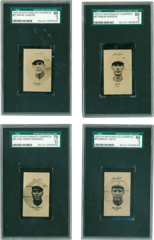 - 1923-24 Naccionales Cigarros Complete Set Of Baseball Players SGC Graded