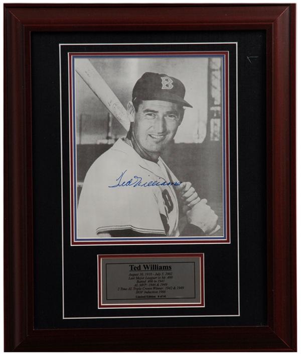Boston Sports - Incredible Ted Williams Autograph Collection
 Of 94 Pieces